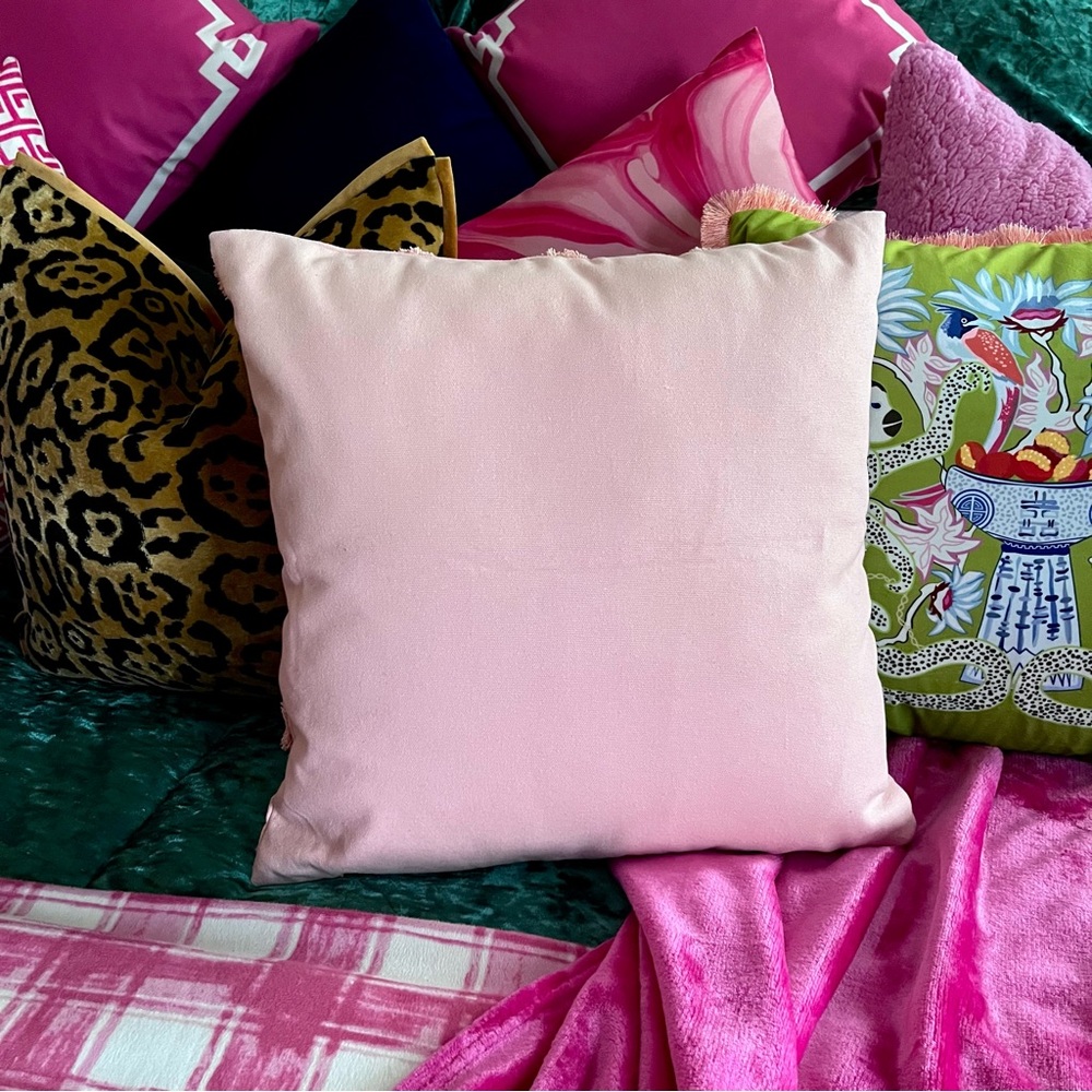 Luxury Home | Boho Chic Blush Pink Tufted Polka Dot Throw Pillow Cover - Picture 8 of 9